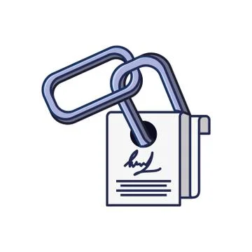 Chain metal with document contract Stock Illustration