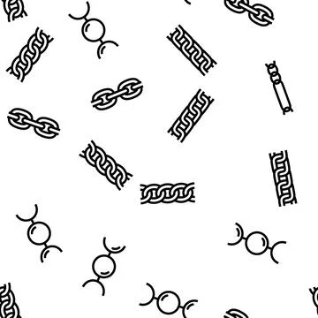 Chain metal link vector seamless pattern Illustrazione stock
