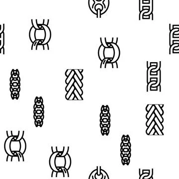 Chain metal link vector seamless pattern Stock Illustration