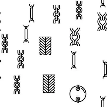 Chain metal link vector seamless pattern Illustrazione stock