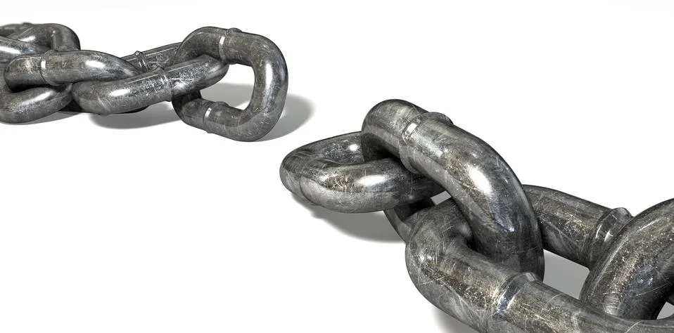 Chain missing link apart Stock Illustration