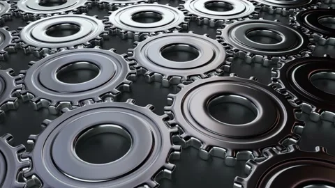 A chain of moving gears Stock Footage 156761794