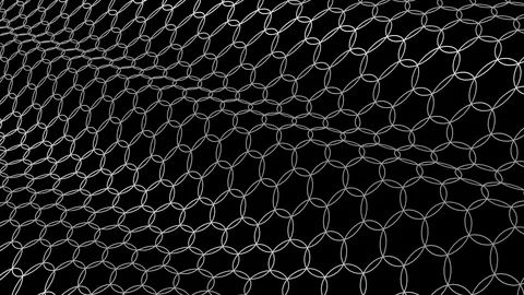 Chain net web waving field landscape seamless loop drawing motion graphics Stock Footage 99398636