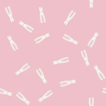 Chain nose pliers line vector seamless pattern Illustrazione stock