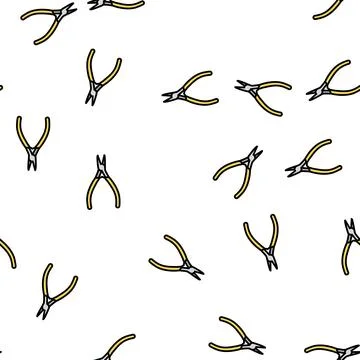 Chain nose pliers vector seamless pattern Stock Illustration