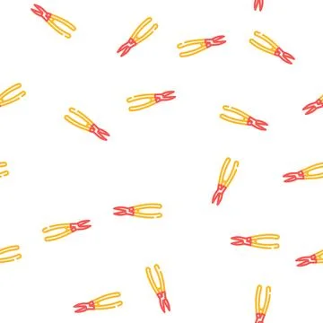 Chain nose pliers vector seamless pattern Stock Illustration