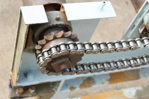 Chain with old gear Stock Photos