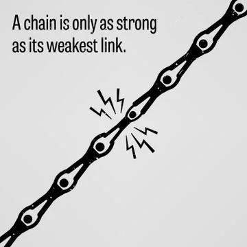 A chain is only as strong as its weakest link Illustrazione stock