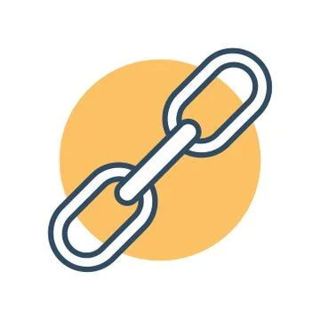 Chain or link icon. Flat design vector illustration. Stock Illustration