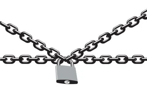 Chain with padlock Stock Illustration