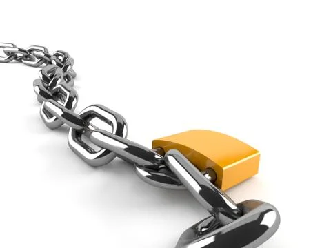 Chain with padlock Stock Illustration