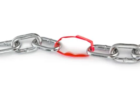 Chain with paper link Stock Photos