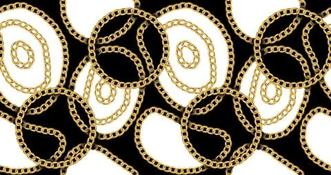 Chain pattern with black and white background. Stock Illustration