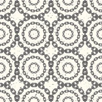 Chain pattern with circles of differesnt size Stock Illustration