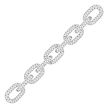 Chain Polygonal Frame Vector Mesh Illustration Stock Illustration