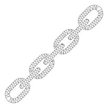 Chain Polygonal Frame Vector Mesh Illustration Stock Illustration