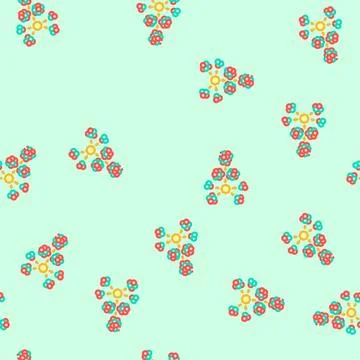 Chain reaction nuclear energy vector seamless pattern Illustrazione stock