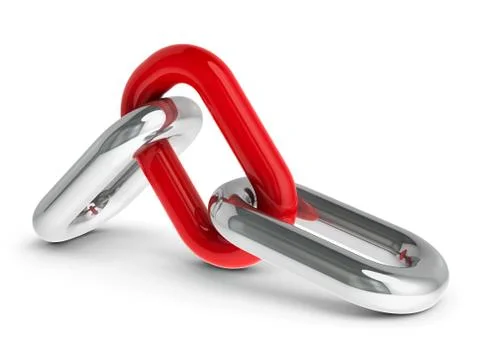Chain with red link #2 Stock Illustration