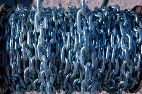 Chain reel hardware pattern background Stock Photos