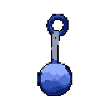 Chain ring keychain pixel art vector illustration Stock Illustration