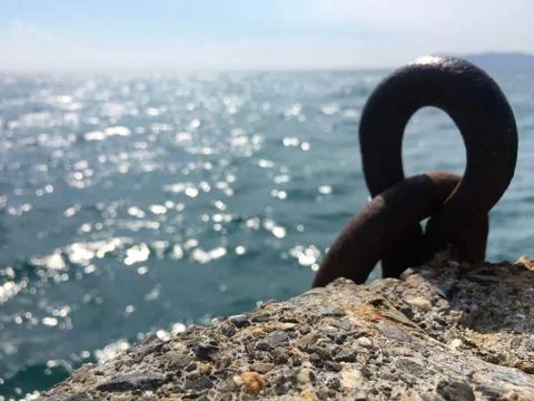 Chain ring rusty Foto stock