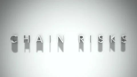 Chain risks 3D title animation with shadows on a white background Stock Footage 296919440