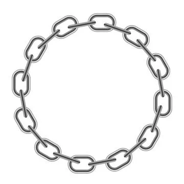 Chain Round Frame Chain Round Frame Isolated on White Background Copyright... Stock Photos