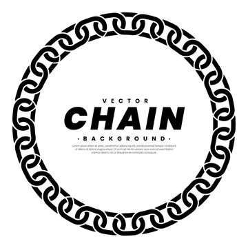 Chain round frame. Circle necklace. Border frames. Vector Illustration Stock Illustration
