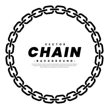 Chain round frame. Circle necklace silhouette black and white isolated on t.. 스톡 일러스트