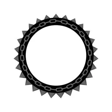Chain round frame isolated. Collar for aggressive dogs Stock Illustration
