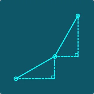 Chain Rule Icon – Linked Slope Triangles Showing Derivative Composition Stock Illustration