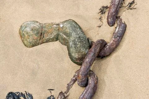 Chain in Sand Stock Photos