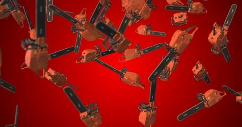 Chain saw falling slow motion Stock Footage 99941875