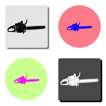 Chain saw. flat vector icon Stock Illustration