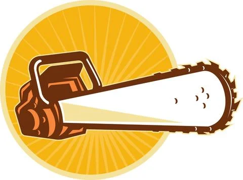Chain saw front vector illustration of a chain saw viewed from the front a... Foto stock