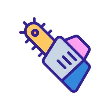 Chain saw icon vector. Isolated contour symbol illustration Stock Illustration