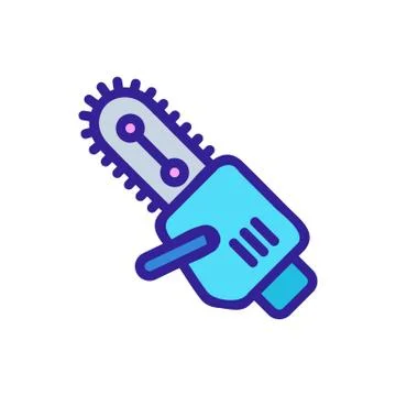 Chain saw icon vector. Isolated contour symbol illustration Illustrazione stock