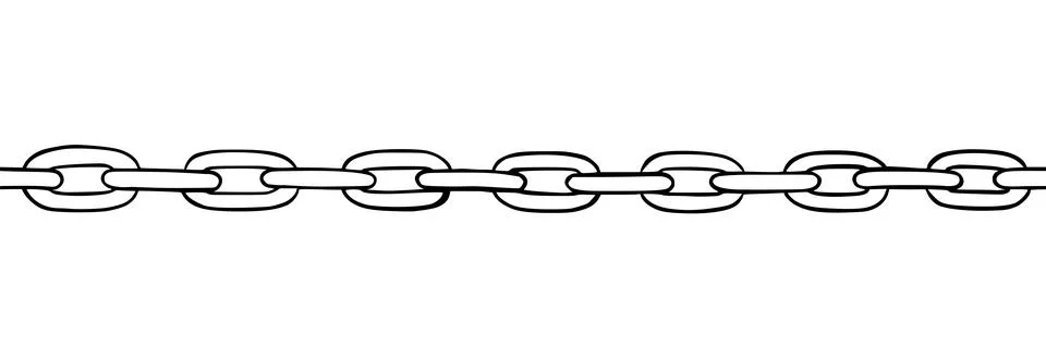 Chain seamless pattern. Handdrawn sketch of metal chains. Vector illustration Stock Illustration