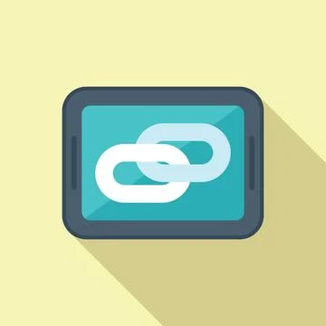 Chain seo data icon flat vector. Evolution seo web Stock Illustration
