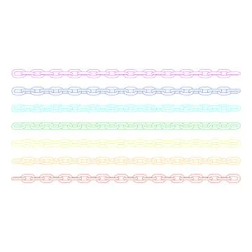 Chain set. Isolated on white background. Vector outline illustration. 스톡 일러스트
