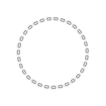 Chain in shape of circle in black and white design Illustrazione stock