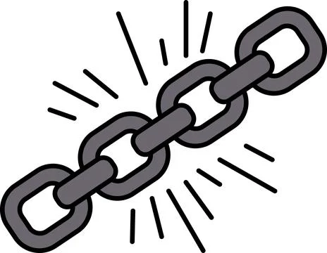 A chain is shown with a bright light shining on it Illustrazione stock