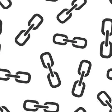 Chain sign icon seamless pattern background. Link vector illustration on whit Illustrazione stock