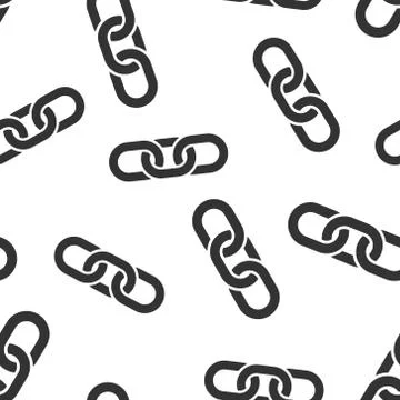 Chain sign icon seamless pattern background. Link vector illustration on whit Stock Illustration