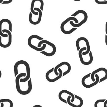 Chain sign icon seamless pattern background. Link vector illustration on whit Illustrazione stock