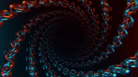 Chain Spirals Tunnel Stock Footage 298162087