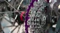 Chain sprockets of bicycle wheel HD Footage