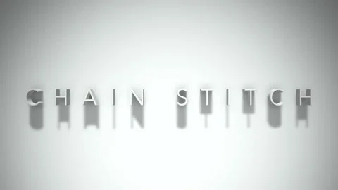 Chain stitch 3D title animation white text on a white background Stock Footage 299378241