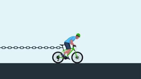 Chain stoping bicycle Stock Illustration