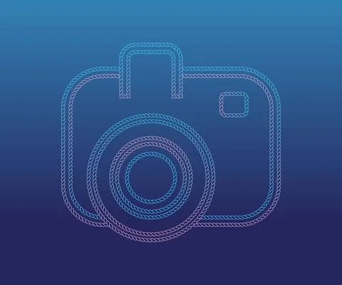 Chain strap line model camera icon Stock Illustration